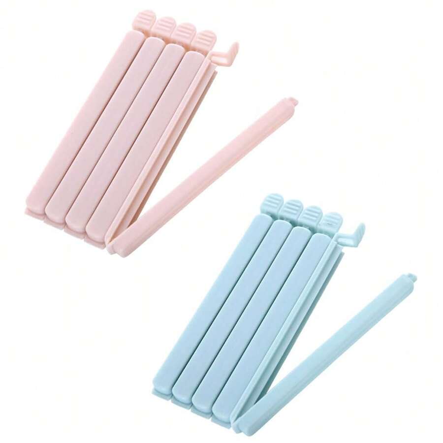 5pcs Bag Clips For Food Storage, Chip Clips Plastic Grip Sticks Bag Sealers For Kitchen And Home Food Storage Sealing Clip Bag Plastic Bag Sealing Clips Snack Bag  Airtight Food Preservation Clamp For Kitchen And Home