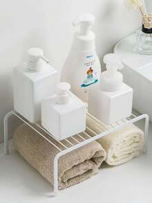 1pc Solid Color Spice Storage Rack - White - View 6