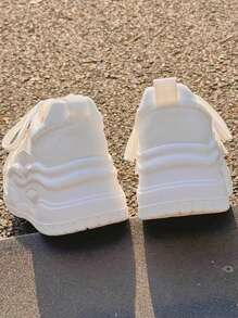 Sneakers For Summer, Casual, Thick-Soled Mesh Sneakers For Women, White, Breathable, Versatile, Lightweight, Comfortable, For Petite People, 2025 New Model - 米色 - 查看 6