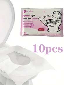 10/30/50片装一次性马桶座垫，可冲散纸质马桶垫，便携式马桶座贴，旅行必备，可溶性纸质马桶垫，商务旅行马桶垫，适用于飞机、旅行、公共卫生间和露营，航空旅行和露营装备，快速降解，轻便卫生，浴室装饰秋季装饰 - 彩色 - 查看 8