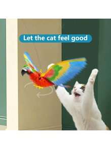 1 Stück automatisch rotierendes Papagei Dekor interaktives Katzen Spielzeug