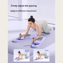 Máquina de esquí multifuncional de tipo dividido, herramienta para adelgazar las piernas, tabla de Pilates, máquina de esquí, tabla de gimnasio, dispositivo de fortalecimiento de brazos, entrenamiento de marcha, soporte para plancha, tensión; entrenamiento de fuerza, entrenamiento de cadera y piernas, extensión, equipo de ejercicio multifuncional portátil para uso doméstico, equipo de reparación posparto para mujeres