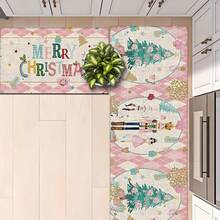 1pc Home Decor, Truck & Christmas Tree Pattern Printed, Christmas, Christmas Gift, Christmas Decoration, Diatomite Kitchen Carpet, Kitchen Mat, Rug, Rectangle Carpet, Suitable For Living Room, Bedroom, Hallway, Bathroom, Laundry Room - Polyester Carpet, For Indoor And Outdoor Home Decor - Multicolor - View 6