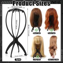 2 Packs Wig Head Stand, Travel Wig Holder For Styling For Women Multiple Wigs