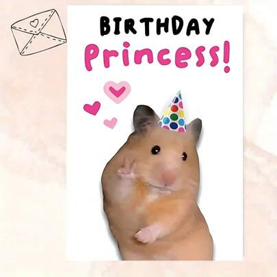 1 cartão comemorativo "Princesa de Aniversário" – Uma linda mensagem para filhas e entes queridos (11,9 x 16,2 cm + envelope) | Design floral e de coroa de alta qualidade | Perfeito para família, amigos e ocasiões especiais