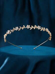 1pc Metallic Elegant Princess Crown Headpiece For Brides