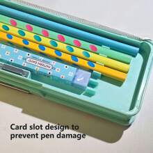 1PC doppelseitige Schreibwarenbox, multifunktional mit Bleistiftspitzer, Cartoon, Mädchen und Jungen Schüler Schulgeschenke