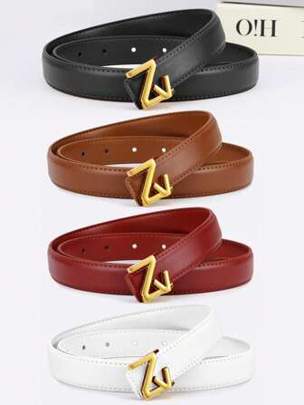 1/2pcs Fashionable Women's Belt With Simple And Luxurious Buckle, Versatile For Commuting, Slim Fit And Durable Belt For Women Fall, Autumn, Halloween