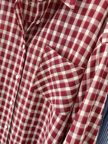 Women's Casual Everyday Plaid Front Button Shirt