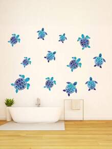 Sea Turtle Wall Stickers Under The Sea Vinyl Wall Stickers Wall Decals Wall Decor Waterproof Wall Stickers Decoration For Home, Office, Living Room, Wall, Bathroom, Toilet