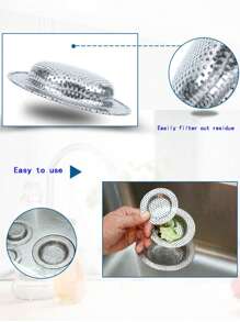 2 pezzi Filtro per scarico lavello in acciaio inossidabile, filtro per scarico lavello da cucina con fori completi, coperchio per scarico vasca da bagno