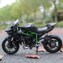 1pc Kawasaki H2R Motorcycle, Realistic Motorcycle, Alloy Motorcycle Toy, 3D Motorcycle Model Collection, 1:18 Scale Movable Action Figure Toy Car, Motorcycle Decoration, Birthday Gift, Holiday Gift, Back To School Gift - Multicolor - View 7