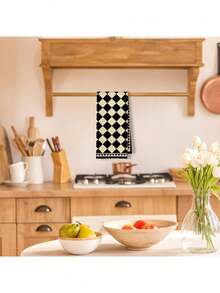 2 Pcs Boho Abstract Kitchen Towels, Dish Tea Towels For Kitchen Decor, Retro Mid Century Modern Hand Towels For Bathroom Decor, 16x24 Inch - Màu be đen - Xem 3