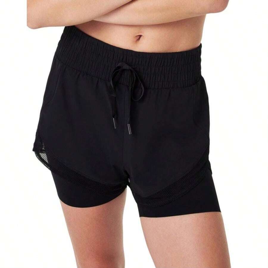 Spanx Get Moving 2-In-1 Short | Fall Fashion | Women Sports Shorts - màu đen - Xem 1