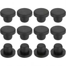 35 Stücke 12mm schwarze Hochtemperatur-Silikongummi T-förmige Stöpsel, für 11,3-12,05mm Löcher, solide wasserdichte Knopflochendkappen, für Pulverbeschichtung, Dichtungsstopfen, Rohrlöcher, Halloween- und Weihnachtsparty-Zubehör