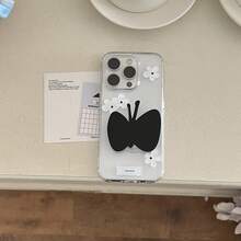 Soporte adhesivo para teléfono con mariposa negra, extensible, retráctil y plegable, compatible con todos los teléfonos
