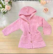 Blusa Infantil Teddy com Capuz Casaco Aberto Para o Inverno (BINF500)
