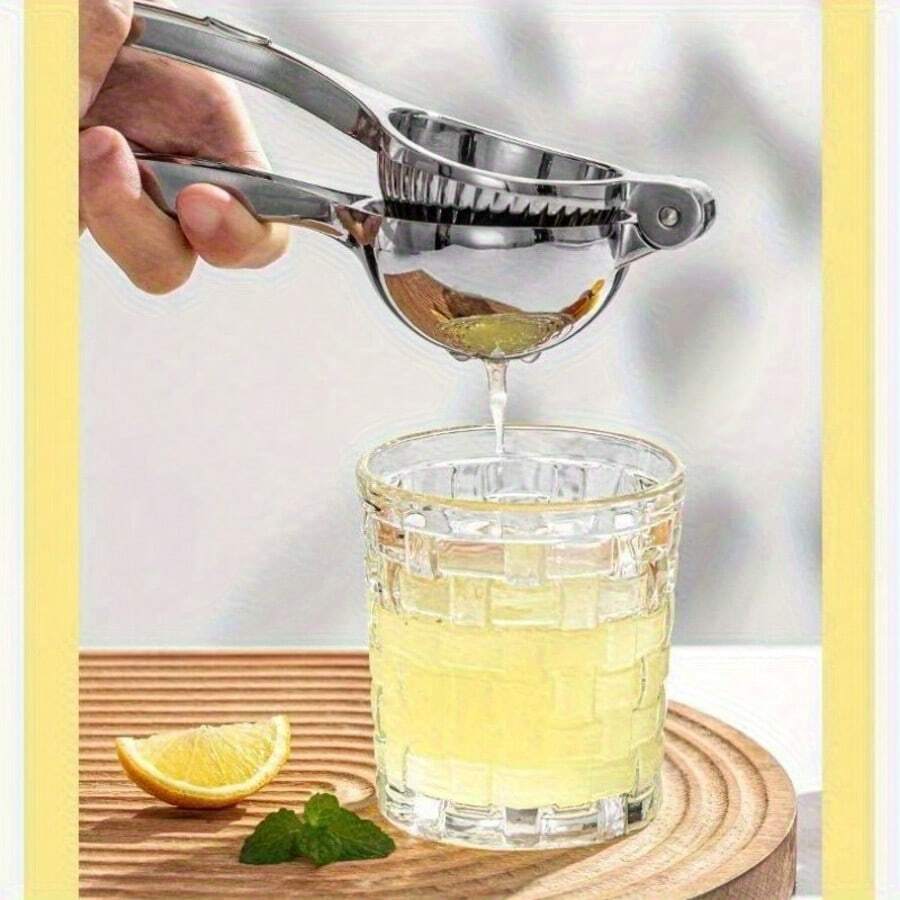 Manual Citrus Juicer - Stainless Steel Lemon, Lime, Grapefruit Squeezer With Non-Slip Grip - Sturdy Construction For Home, Bar, Restaurant - Easy To Clean And Rust-Proof Design, Lemon Juicer, Stylish Kitchen Tool, Durable Cookware - 銀色一個6.5*20 - 查看 1