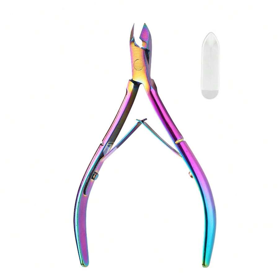 1 pezzo Forbici per cuticole per manicure, rimozione della pelle morta, pinze per unghie in acciaio inossidabile, strumenti per la cura dei piedi