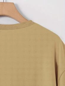 Men's Round Neck Short Sleeve Printed Streetwear T-Shirt - Summer  Fashion Doll Graffiti Casual Street Short Sleeve T-Shirt For Friends And Family, Casual For Spring And Summer - Màu Khaki - Xem 5