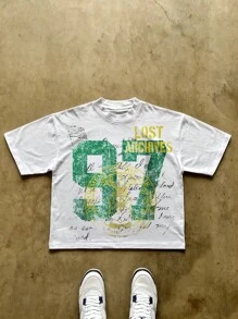 Men Casual Round Neck Short Sleeve 100% Cotton T-Shirt, Summer Vacation Top, Funny Graphic Tees, Y2K Street Wear, Gifts For Boyfriend And Husband