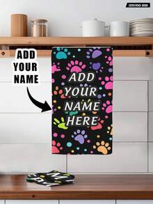 1pc Personalized Dish Cloth, Customized Kitchen Towel With Family, Friend Or Pet Names, Great Gift For Mother's Day, Father's Day, Valentine's Day, Birthday, Wedding Anniversary, Graduation, Wedding - Multicolor - View 8