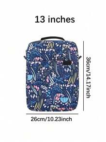 11"/13" Tablet Nylon Shoulder Messenger Bag, Blue Printed, Portable Multifunctional Computer Bag - Blue - View 8