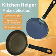 Sartén antiadherente de 24 cm en rojo/verde/sin tapa/con tapa/incrustación de cristal, de fondo grueso, bajo en humo, apta para cocinas de gas y eléctricas, para cocinar mariscos