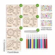 6pcs Wooden Craft Set, Spinning Top Wooden Craft Set, For Painting And Crafts, Holiday Wooden Craft Set, Unfinished Wooden DIY Craft Set, Spin Top Craft Can Be Painted, No Power Needed, Creative Artsy Crafty Set For Holiday Events - Multicolor - View 8