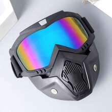 1pc Retro Motorcycle Helmet Windproof Goggles Dustproof Eye Protection Mask Riding Off-Road Windshield Glasses - Multicolor - View 12