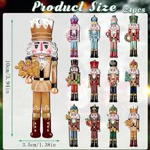 12/24/36 szt. ozdób świątecznych, zestaw drewnianych ozdób z liną jutową 196 cali, dekoracje świąteczne, drewniane ozdoby w kształcie dziadka do orzechów do powieszenia na choince, wiszące ozdoby świąteczne, prezenty świąteczne na imprezę świąteczną, dekoracja choinkowa, dekoracje zimowe, dekoracje świąteczne, dekoracje urodzinowe, dekoracje rocznicowe, dekoracje ślubne, wystrój pokoju tematycznego