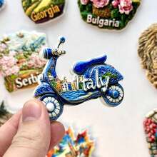 1pc Resin Fridge Magnet With Italy Landmark Designs (Florence, Venice, Tuscany, Missouri, Amalfi Coast, Rome, Sicily), Travel Souvenir Wall Decor Magnetic Sticker, Gift For Kitchen, Bedroom, Storage Cabinet, Italy Trip - Multicolor - View 27