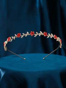 1pc Metallic Elegant Princess Crown Headpiece For Brides