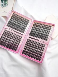 392pcs False Eyelash Clusters - Premium D-Curl Fluffy & Natural Lash Extensions For DIY Eyelash Grafting, Reusable, Lightweight, Easy To Wear - D - View 4