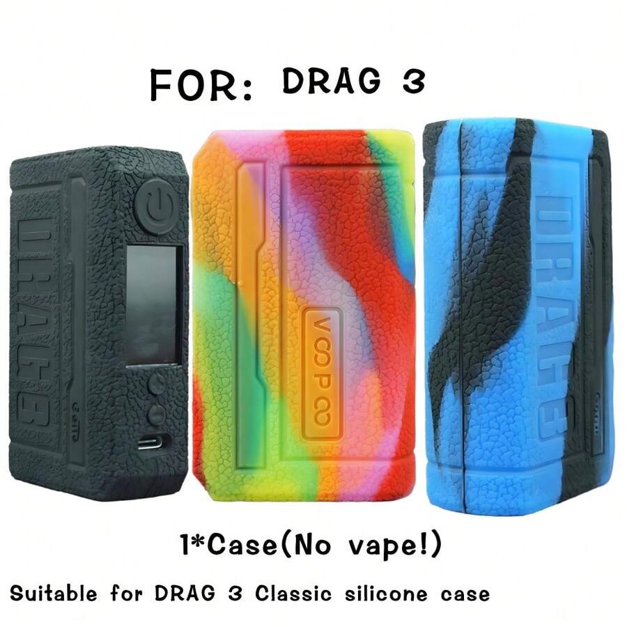 1 件热销硅胶保护壳，新款适用于 Voopoo DRAG 3，保护套，软壳，纹理皮革保护壳 - 彩色 - 查看 1