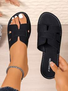 Women's Floral Criss-Cross Strap Decorated Sandals, Vacation Style Casual Daily Wear, Plus Size Strap Slippers