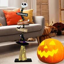 Halloween Happy Sign Decor / Witch Legs Hat Hanging Wooden Wall Decor Board / Country Front Door Hanging / Autumn Art Decor / Suitable For Home, Room, Indoor, Outdoor, Holiday Party, Yard Decoration, Wall Hanging, Window Home Decor Halloween Decor Room Decor - Multicolor - View 7