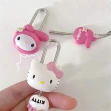 Sanrio Hello Kitty 3D挂锁迷你锁卡通可爱多功能行李柜旅行箱女孩抽屉旅行防盗锁 - 彩色 - 查看 4