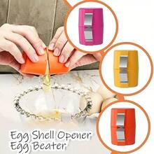 1pc Stainless Steel Egg Cracker - Easy To Clean Manual Kitchen Separation Tool, Durable And Efficient Household Cooking Egg Cracker, Practical Kitchenware | Easy To Clean Material, Convenient Breakfast Supplies, Family Dinner Supplies, Party Supplies