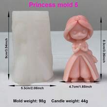 3D立体公主香薰蜡烛模具DIY可爱公主石膏娃娃香薰蜡烛摆件制作工具公主家居装饰手工艺礼物 - 白色 - 查看 8