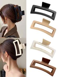 爪夹 1/2/3 件长方形发夹，适合浓密头发，坚固爪夹，蝴蝶发夹，时尚发饰，女士秋季配饰 - 彩色 - 查看 7