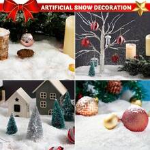 50g Sparkling White Glitter Artificial Snow Flakes - Shiny Plastic Christmas Village Decor, DIY Filler For Wreaths, Garlands, Holiday Displays And Festive Winter Wonderland Scenes, Shimmery Texture, Decorative Snow Powder, Winter Wonderland Decoration Home Decor Christmas Decorations Room Decor