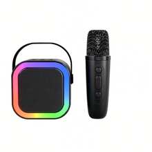 1pc Bluetooth Speaker With Microphone, Portable K-Song Karaoke Machine, Wireless Home KTV - Multicolor - View 11