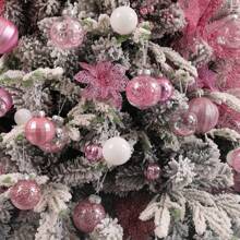 30 颗圣诞球饰品防碎透明大号塑料悬挂球装饰球套装，带精致毛绒装饰（多种尺寸）