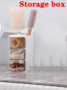 1PC Rotating Hair Accessories Storage Box - Organizer For Makeup Brushes, Combs, Hair Clips, Scrunchies, Hair Claws & Jewelry, Perfect Gift For Halloween/Christmas/Thanksgiving - Multicolor - View 7