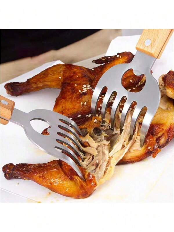 1 pieza Desmenuzador de carne de acero inoxidable - Herramienta de cocina resistente al calor, desmenuza fácilmente pollo y carne, adecuado para barbacoa