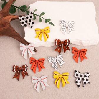 12pcs Multi-Color Bowknot Pendant, Acrylic Material, Best Accessory For Necklace, Earrings, Bracelet, Keychain And Phone Lanyard DIY Jewelry Making