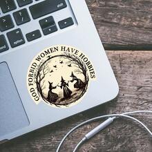 1pc Vintage Witch Sticker, Humorous Decal Great For Laptop, Water Bottle, Skateboard, Ideal Gift For Her, Perfect For Halloween