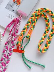 1 قطعة سير هاتف طويل قابل للتعديل مضفر ب- 6 خيوط، سير هاتف متين للحمل عبر الجسم