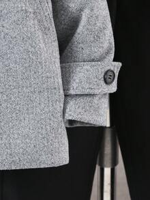 Tween BoyCasual Windbreaker Jacket With Turn-Down Collar, Double-Breasted Pockets, Long Sleeves And Pants Set, Autumn/Winter